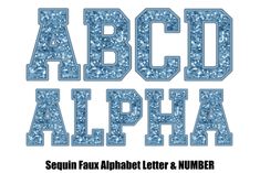 sequin faux alphabet letter and number set