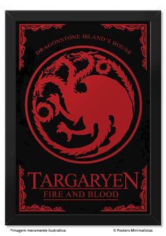 a red and black book cover with the words targaryn fire and blood on it