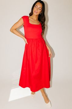 afterglow midi dress // red *restocked* Dressy Summer Outfits, Outfit Ideas Dressy, Date Night Outfit Summer, Semi Casual, Red Midi, Dress For Spring, Summer Capsule Wardrobe, Red Midi Dress, Casual Summer Outfit