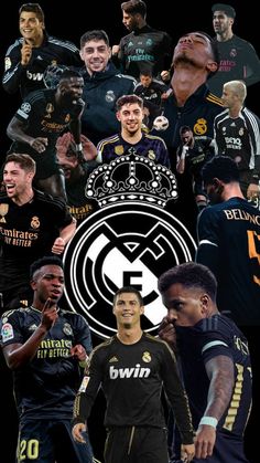 many different soccer players are shown in this collage with the same team name and number