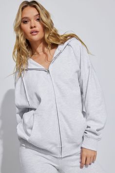 Oversized Hoodie Zippie Gray White Zipper Hoodie, Garage Clothing, Your Boyfriend, Oversized Hoodie, Oversize Hoodie, Pocket Size, Aesthetic Clothes, Kangaroo Pocket