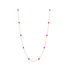 This LUMINOR GOLD necklace features pink enamel beads with a cable chain for a chic and simple look. This LUMINOR GOLD necklace features pink enamel beads with a cable chain for a chic and simple look. Chain length: 16-17" adjustable Chain type: bead Metal: 14k gold Finish: polished Packaging: velvety pouch Size: 18". Color: Yellow. Gender: female. Age Group: adult. Elegant Pink Jewelry With Gold Chain, Pink Jewelry With Gold Chain, Pink Cable Chain Necklace For Gift, Pink Cable Chain Necklace Gift, Pink Cable Chain Necklace As Gift, Bead Chain Necklace, Simple Look, Enamel Beads, Pink Enamel