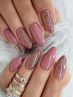 Multicolor  Collar    Color Nails Embellished   Beauty Tools Mauve Nails, Polish Design, Valentine Nails, Gold Nail, Ombre Nail Designs, Oval Nails, Autumn Nails, Chic Nails, Nail Arts