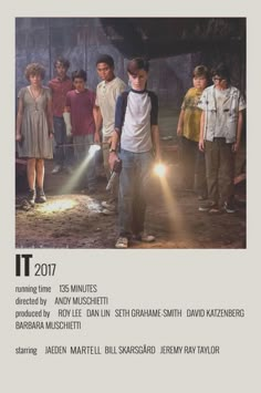 an advertisement for the upcoming movie, it 2011 with young boys standing in front of them