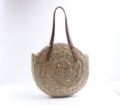 Free U.S. shipping. Style:  , color:Khaki, suite for season：Spring, Summer, Autumn, Winter ，Going out, Hanging out, Material Straw, Circle Straw Beach Bags Summer Travel Shoulder Bags Woven Beach Bags, Round Straw Bag, Straw Beach Bag, Woven Handbags, Wicker Bags, Straw Tote Bag, Rattan Bag, Straw Bags, Straw Tote