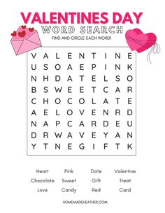 valentine's day word search for kids