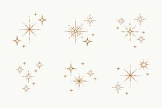 gold snowflakes on a white background