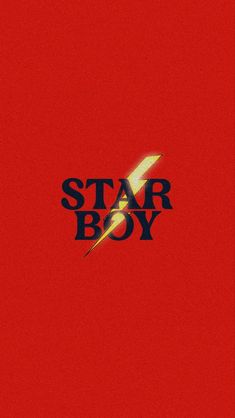 the title for star boy is shown on a red background