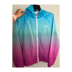 New Never Worn Fila Ombr Windbreaker/ Rain Jacket Size Small Spring Purple Long Sleeve Windbreaker, Fila Windbreaker, Fila Jacket, Blue Purple, Blue And Purple, Rain Jacket, Puffer, Color Blue, Jackets For Women