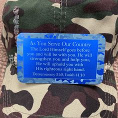 Military Gift. Military Deployment Wallet Card. Aluminum As You Serve Our Country Business Card. - C & A Engraving and Gifts Words From The Bible, Deuteronomy 31 8, Military Deployment, Military Gift, Encouraging Words, Military Gifts, Wallet Card, Our Country, Words Of Encouragement