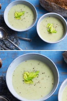 Jamie Oliver Celery Soup Beef Tartare, Celery Recipes, Tabbouleh Salad, Celery Soup, Bbc Good Food, Desserts Vegan, Leek Soup, Soup Diet, Strip Steak