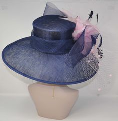 "Description: 100% Sinamay, light and comfortable *Wide brim measure Appr: 6.5\" brim *The crown is decorated with feather flowers, peacock feathers and crin ribbon bow *Head girth is 22\"-23.5\",adjustable string inside can give you the best fit. *Great for Kentucky Derby, Church, Wedding, Tea Party or other special event Many color decorations are AVA, just like: hot pink, light blue, royal blue, black, burgundy, yellow, white, dusty pink, taupe." Fitted Hats With Feather Trim And Short Brim, Feathered Hat For Royal Ascot Races, Kentucky Derby Costume Hats With Feather Trim, Curved Brim Fedora With Feather Trim For Kentucky Derby, Feathered Kentucky Derby Hat With Short Brim, Feathered Short Brim Hat For Kentucky Derby, Feathered Mini Hats For Kentucky Derby, Spring Top Hat With Feather Trim, Brimmed Party Hats With Feather Trim