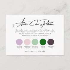 a white card with the words after color palette in black, beige, and pink