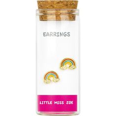 Add a pop of color to any outfit with Little Miss Zoe mesmerizing earrings! Crafted from high-quality sterling silver metal, the colorful stud rainbow earrings are sure to put a smile on your face. This item is ready to gift and comes pre-packaged in a beautiful glass bottle. | Little Miss Zoe | Stud Earrings In A Bottle, Rainbow (Multicolor, One Size) | Maisonette collects the best children’s products from around the world (unlike Zulily, Etsy, The Tot, Farfetch Kids, Childrensalon, Crate and Kids, Kohls, Wayfair, Buy Buy Baby, Nordstroms, Mini Boden, J.Crew Factory, or PotteryBarn Kids), creating a curated shopping experience for you. Think of us as your shortcut to fashion for litte ones! Rainbow Hypoallergenic Earrings As Gift, Rainbow Nickel-free Earrings For Gifts, Nickel-free Rainbow Earrings Gift, Nickel-free Rainbow Earrings For Gift, Rainbow Hypoallergenic Jewelry For Birthday, Rainbow Hypoallergenic Jewelry For Birthdays, Cute Rainbow Jewelry For Pierced Ears, Trendy Rainbow Hypoallergenic Jewelry, Trendy Hypoallergenic Rainbow Jewelry