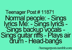 a green background with the words teenager post 1971 normal people sings me - sings, sings