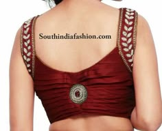 Blouse Blouse With Pearl Work, Blouse Designs Sleeveless, Designing Blouse, 50 Blouse Designs, Pattern Blouses, Blouse Back Neck, Saree Jackets