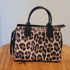 Leopard Print Leather Side Pocket Top Zipper Closure Zipper Pocket Inside Interior Pocket Adjustable Removable Strap Measurement About 7" H 9"L 5" W Gold Tone Hardware Kate Spade Brown Shoulder Bag With Double Handle, Kate Spade Shoulder Bag For Fall, Fall Season Kate Spade Shoulder Bag, Casual Brown Kate Spade Bag, Kate Spade Brown Bag With Zipper Closure, Brown Kate Spade Bag With Zipper Closure, Leopard Purse, Bags Kate Spade, Inside Interiors