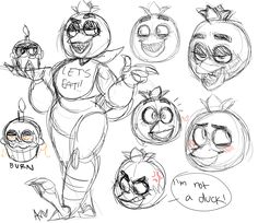 an image of some cartoon character sketches