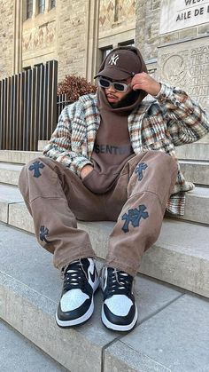 Men Streetwear Outfits, Mens Fall Outfits, Streetwear Ideas, Streetwear Outfit Ideas, Outfit Streetwear, Black Men Street Fashion