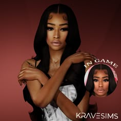 an image of a woman with her arms crossed and the words kravesims on it