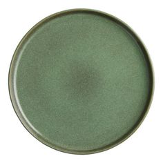 an empty green plate on a white background