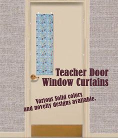 the teacher door window curtains and novelty designs available