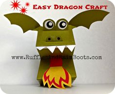 an easy paper dragon craft with the words easy dragon craft on it's side