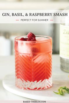 gin, basil, and raspberry smash perfect for summer