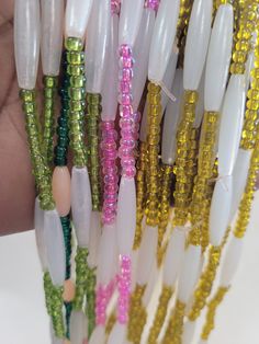 Colorful waist beads African Waist Beads, Waist Beads, Belly Chain, May 2024, Body Jewellery, Green Bead, Body Jewelry, Tatting, Beauty Book