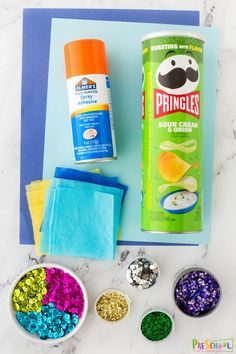 the supplies needed to make this diy rainbow craft