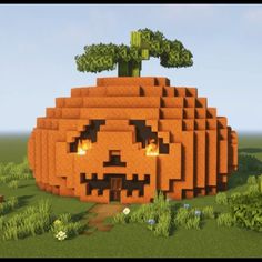 an image of a pumpkin made out of bricks