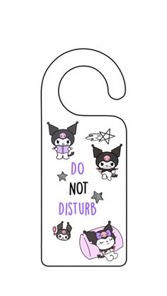 a door hanger that says do not disturb with cartoon cats and stars on it