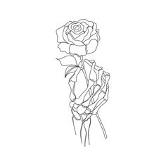 a drawing of a rose on a white background