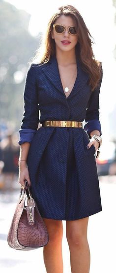 20 Outfits que serán tu secreto para conseguir un trabajo bien pagado Navy Spring Dress, Fashionable Work Outfits, Áo Blu, Rocker Girl, فستان سهرة, Casual Winter Outfits, Inspired Outfits, Work Outfits Women, Work Attire