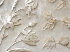 some white flowers and leaves on a wall