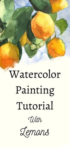 watercolor painting book with lemons on it and the title in black text below