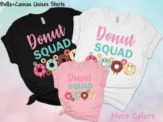 "For EXPRESS SHIPPING message me: 1.When you need the shirts? 2.What size and color shirts you would like? Donut Birthday Squad Shirt Donut Birthday shirt Donut Lover Tee Sprinkles Shirt Funny Toddler Shirt Friends Shirt Donut Gift Doughnut shirt HOW TO ORDER: 1) Please, check and review all images in publication 2) Choose your t-shirt size and color 3) Enter personalization (if available) , following instruction 4) Click add to cart. You can go back to add more product 5) Click \"Proceed to che Donut Birthday Shirt, Donut Gifts, Birthday Squad Shirts, Donut Shirt, Funny Toddler Shirt, Funny Toddler, Donut Birthday, Toddler Humor, Pink Donuts