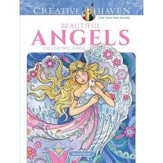 an adult coloring book with the title beautiful angels