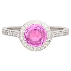 a pink sapphire and diamond ring