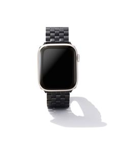 Designed to fit your Apple Watch® and Samsung Galaxy Watch®, the Beck 5 Link Watch Band in Black Stainless Steel features a rugged matte finish, everyday comfort, and classic 5-link design. To switch up your bands, simply press down on the easy release mechanism and then align each new band to the pinholes on either side of the watch. Modern Black Watch Bands For Everyday, Modern Black Everyday Watch Bands, Modern Black Apple Watch Band For Everyday, Kendra Scott Store, Sterling Silver Bead Bracelet, Link Design, Silver Bead Bracelet, Samsung Galaxy Watch, Apple Watch Series 1