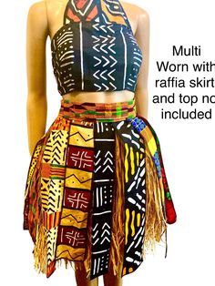 Afro Dance Outfit, African Performance Outfits, African Dance Outfits, Native Print Skirts, African Full Skirt, Wafrica Kimono, Liturgical Dance, African Skirt, Grass Skirt