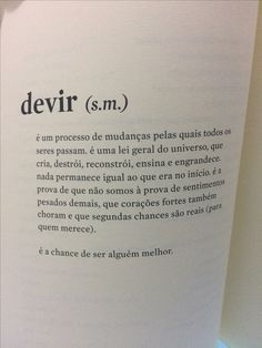 an open book with the words devir and m on it's page in spanish