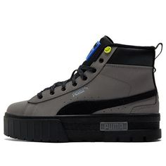 (WMNS) Puma Mayze Mid Wtr Sneakers Black 381888-02 (SNKR/Cozy/Retro/Skate/Casual/Women's/Breathable) Puma Mayze Mid, Sneakers Black, High Fashion, Fashion Shoes, Fashion Outfits, Sneakers, Black