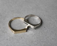 14k solid gold ring, Geometric Wedding Ring, 14k gold delicate signet ring, wedding ring, geometric Geometric Wedding Ring, Ring Geometric, Signet Rings Women, Delicate Gold Necklace, Geometric Wedding, Silver Signet Ring, Solid Gold Ring, White Gold Wedding Bands, Gold Signet Ring