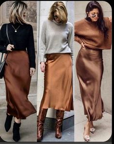 Satin Skirt Outfit, Skirt Tulle, Outfit Chic, Mode Inspo, Looks Chic, Fashion Event, Autumn Outfit, Fall Fashion Outfits