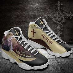 Jesus   Faith Over Fear God Shoes White J13 Sneakers  Lk Lightweight construction with breathable mesh fabric provides a comfortable and flawless fit. Breathable Mesh Lace-up Basketball Shoes For Streetwear, Fade-resistant Lace-up Jordan Shoes, Casual Lace-up Basketball Shoes With Breathable Mesh, Non-slip Lace-up Basketball Shoes For Streetwear, Breathable Lace-up Jordan Shoes With White Sole, High-top Non-slip Sneakers For Light Sports, Lace-up Jordan Shoes With Breathable White Sole, Non-slip High-top Sneakers For Light Sports, Low-top Non-slip Basketball Shoes For Light Sports