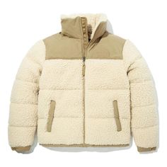 THE NORTH FACE MS SHERPA NUPTSE Jacket NJ1DN61A (Down/Men's/Zipper/Embroidery) Fur Coat Men, Nuptse Jacket, North Face Nuptse, Winter Jacket Men, Jacket Parka, Printed Cardigan, Warm Jacket, Warm Coat, Down Coat