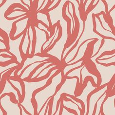 an abstract floral design in red and beige