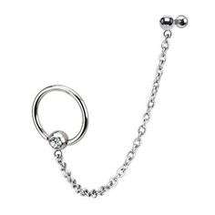 a ball and chain piercing ring on a white background