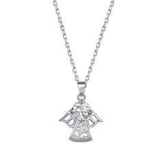 The Angel necklace is perfect for adding charm and elegance to any outfit. It will bring an ethereal touch to your wardrobe. Real 925 Sterling Silver Cubic Zirconia 5AAAAA CZ Stones Length: 35 CM X 5 CM Stone size 6MM Nickel/Lead/Cadmium Free TARNISH FREE! Hypoallergenic